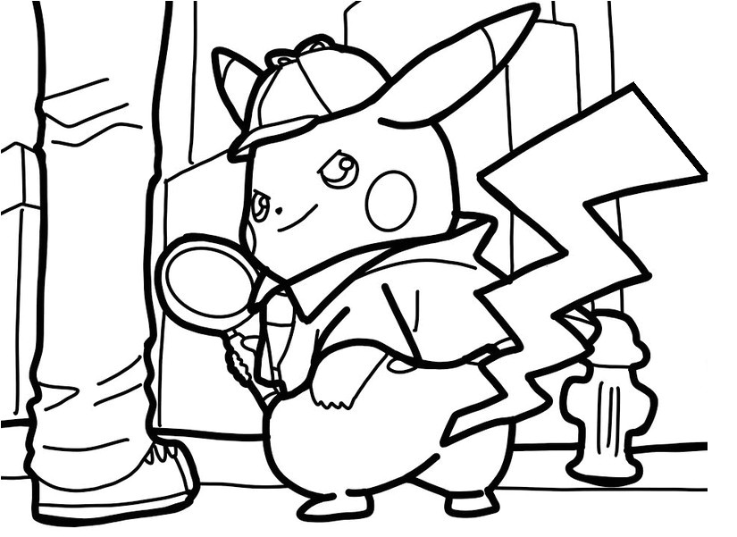 Coloriage Pokemon Detective Pikachu Dessin A Imprimer Detective Pikachu