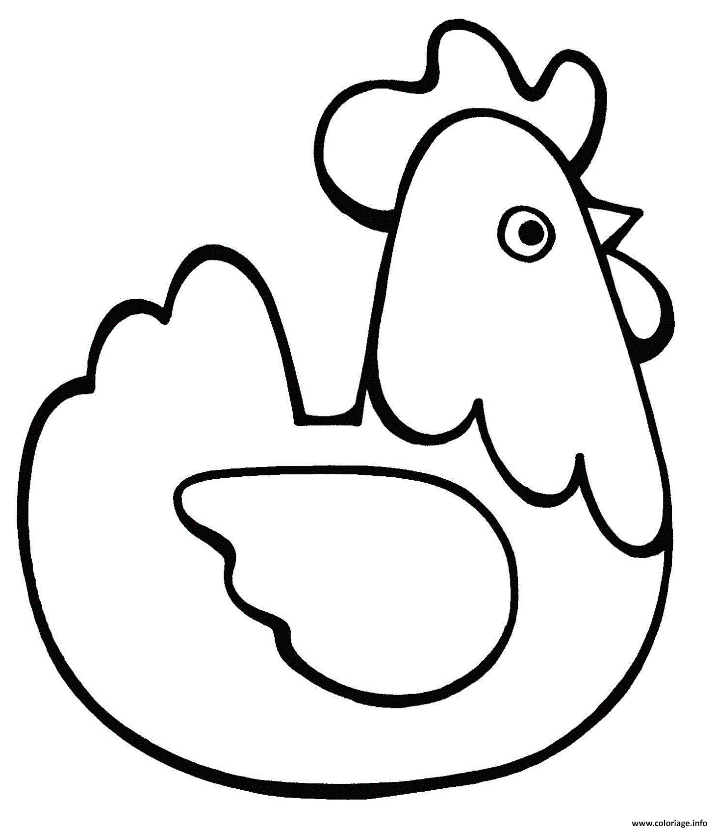 poule de paques maternelle facile coloriage dessin