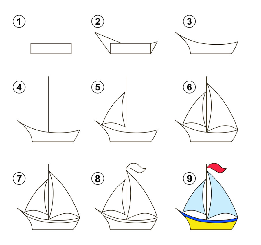 apprendre a dessiner un petit bateau