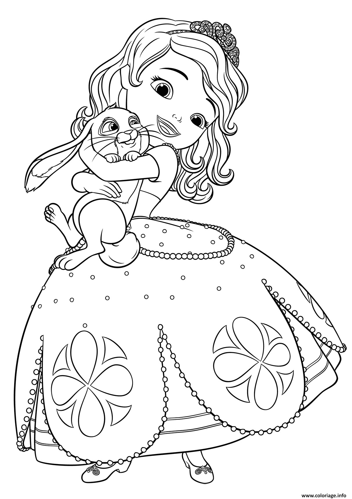 princesse sofia adore son lapin coloriage dessin