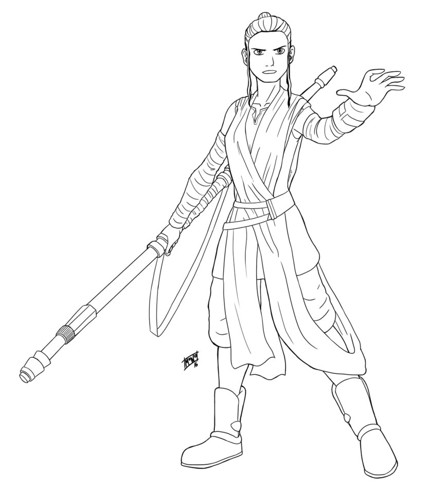 coloring pages star wars rey