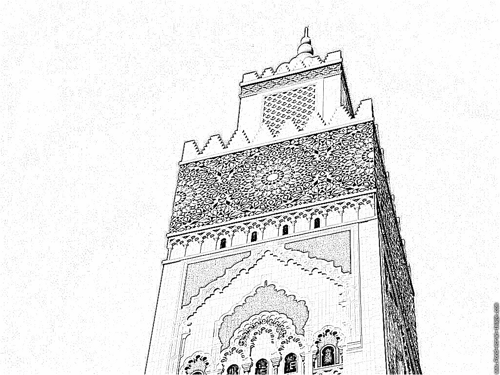 coloriage minaret maroc casablanca
