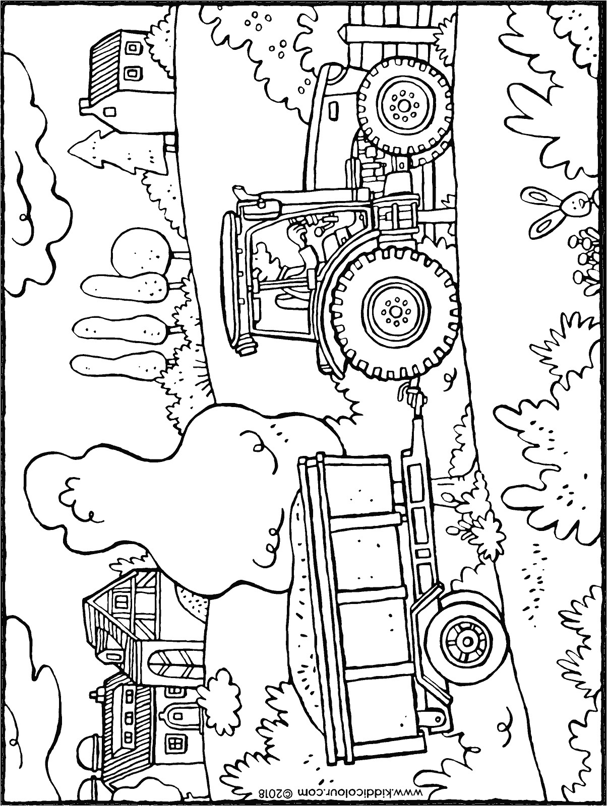 tracteur avec remorque