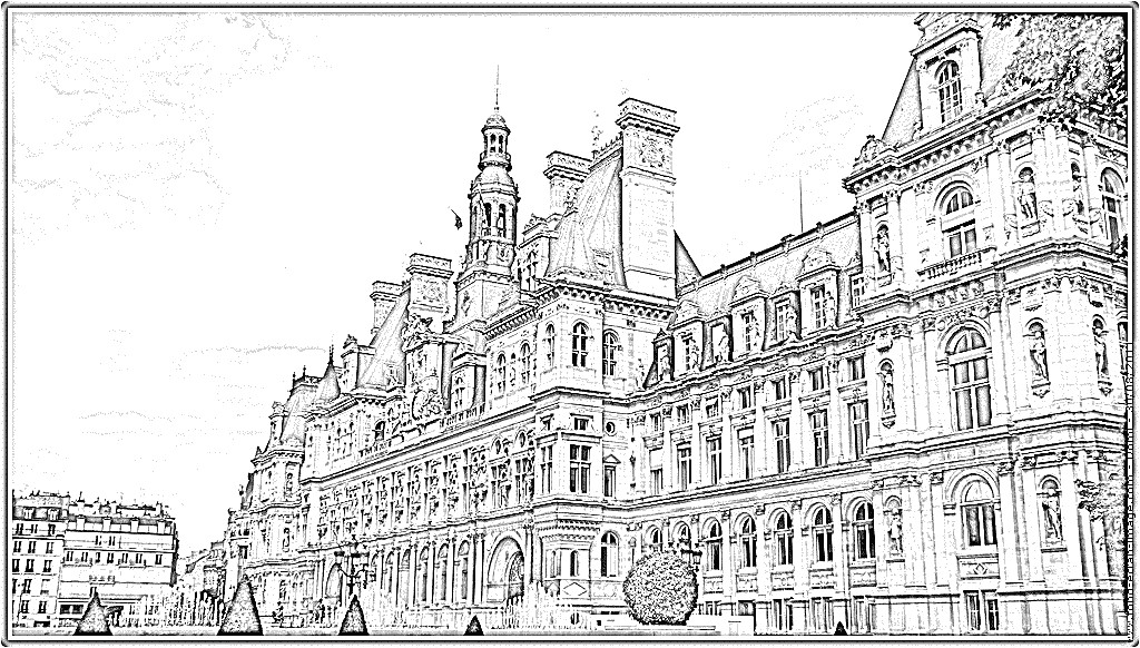 coloriage mairie de paris france paris