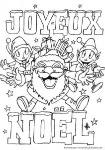 Grand Coloriage De Noel A Imprimer Ici On Parle FranÇais Dessin Pour Colorier