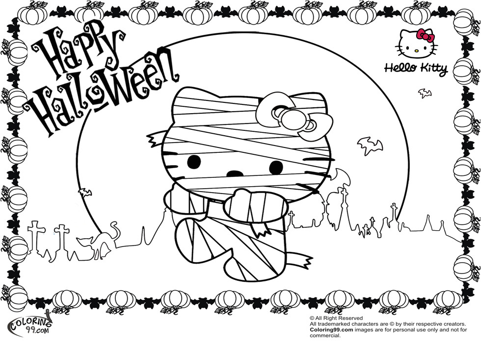 hello kitty halloween coloring pages