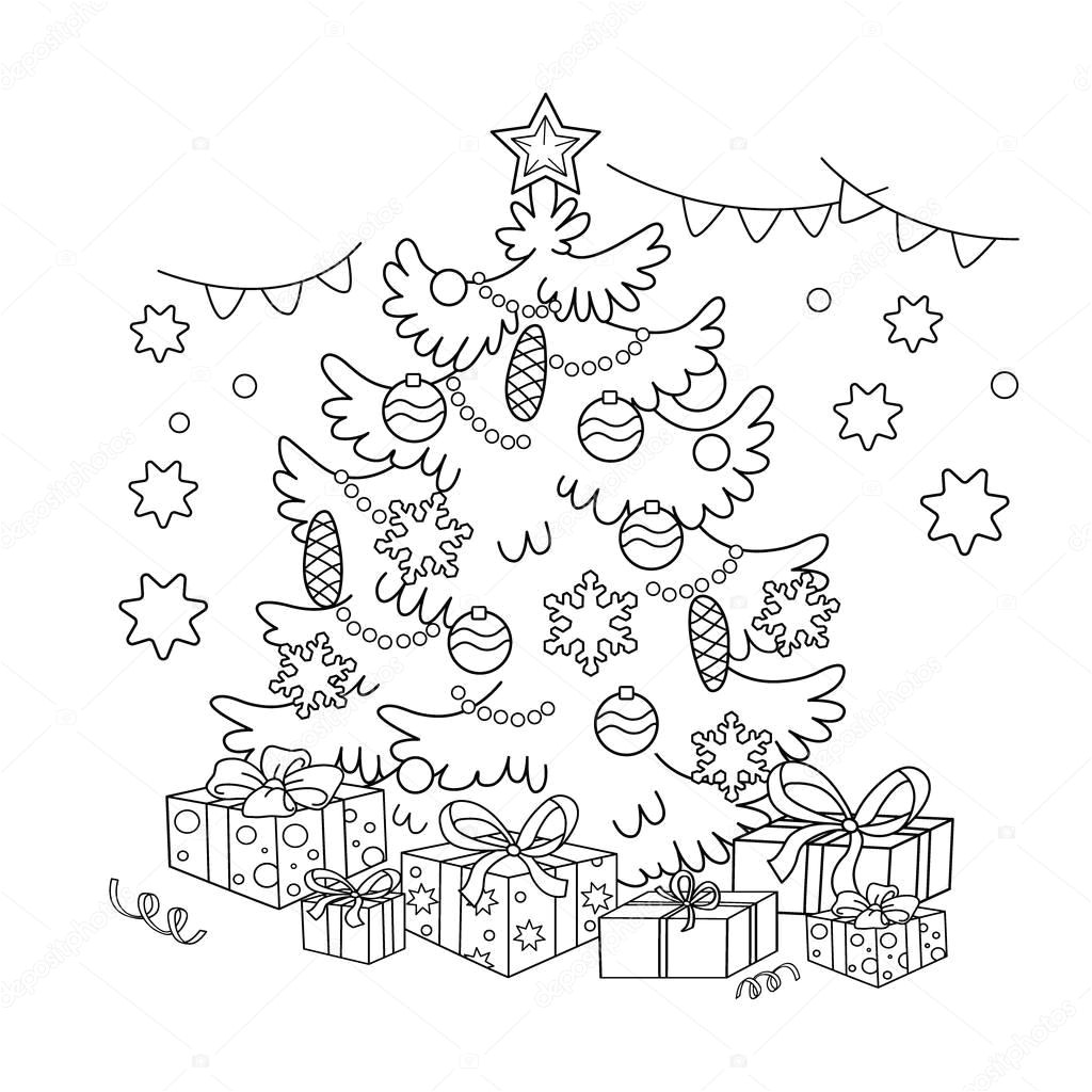 stock illustration coloring page outline of cartoon