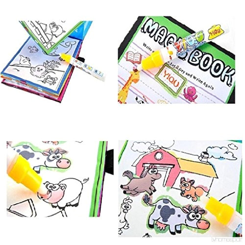 bonjouree livre de dessin a eau magique coloriage stylo magique de peinture animaux b0713smx6f