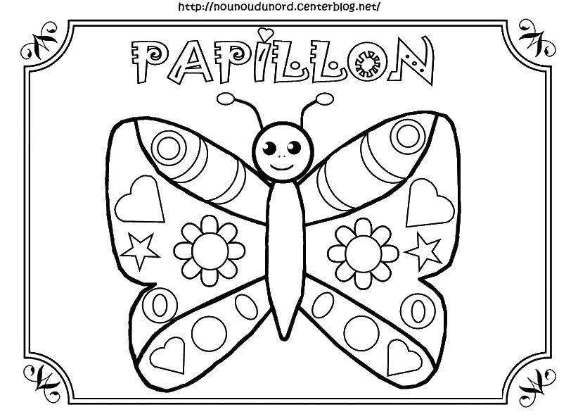 Papillon A Imprimer Coloriage Papillon Coloriage Pour Gommettes En Couleur | danieguto.net