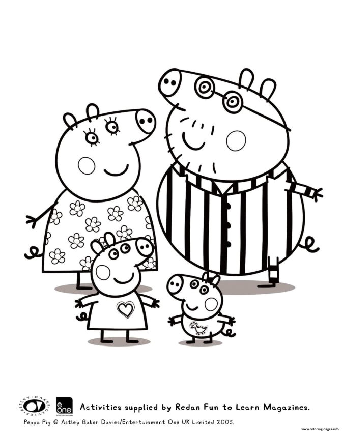 peppa and family pyjama peppa pig house coloring pages photo ideas printable 672x849