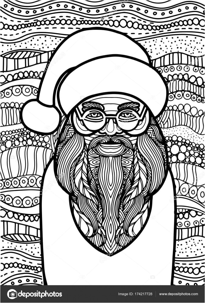 depositphotos stock illustration drawing santa claus zentangle style