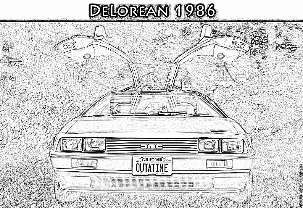 coloriage delorean voiture delorean