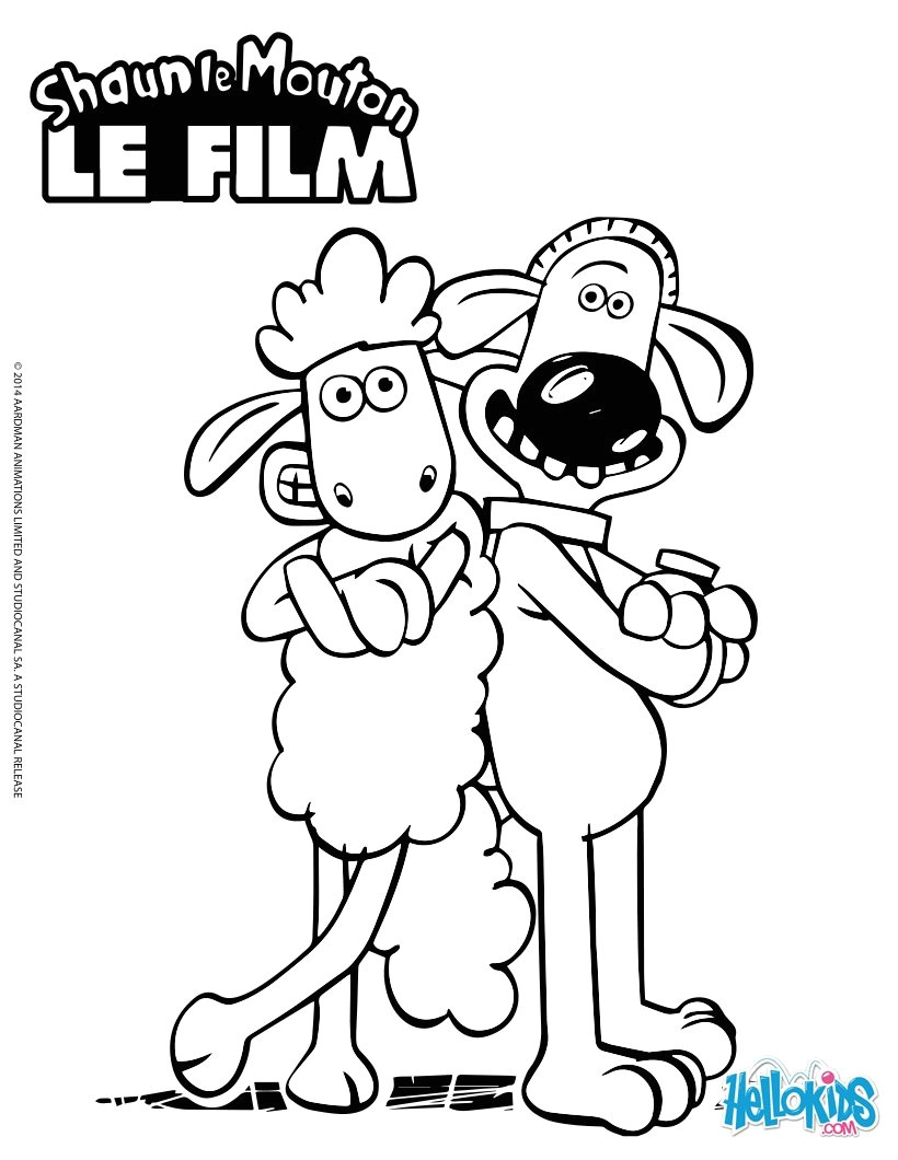 coloriage shaun le mouton