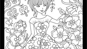 Application Coloriage Gratuit Girl In Floral Garden Color therapy App