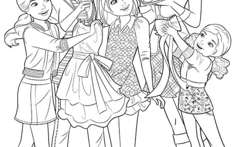 Coloriage Barbie Et Ses soeurs Barbie Et Ses Sœurs tous Unies Pour