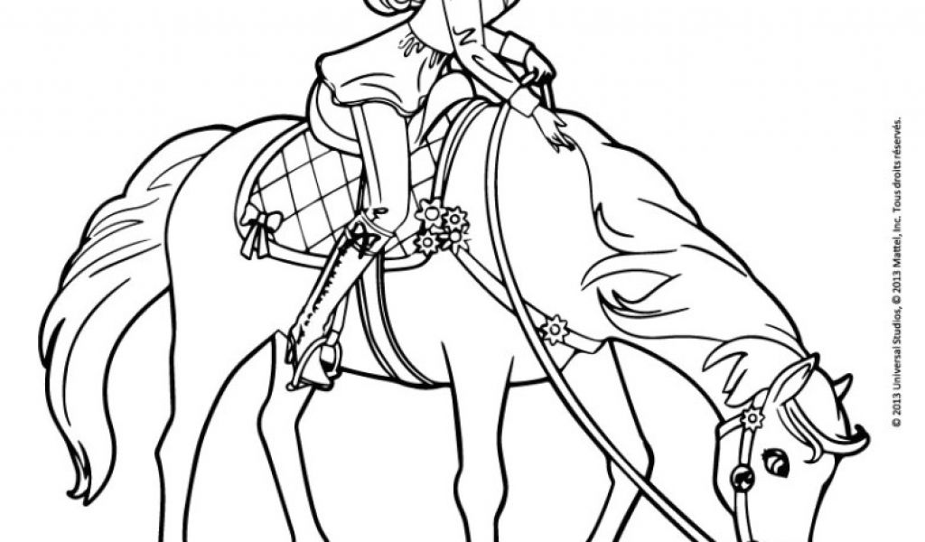 Coloriage Barbie Et Ses Soeurs Au Club Hippique A Imprimer