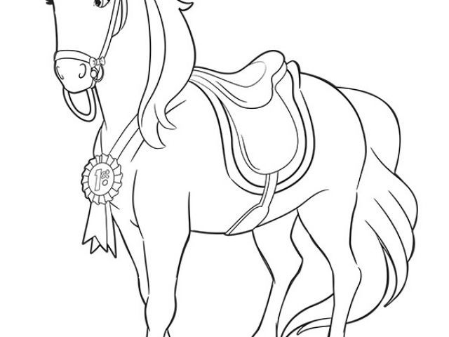 Coloriage De Barbie Cheval