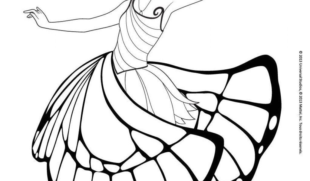 Coloriage Barbie Gratuit A Imprimer Coloriage Barbie Mariposa Dans La