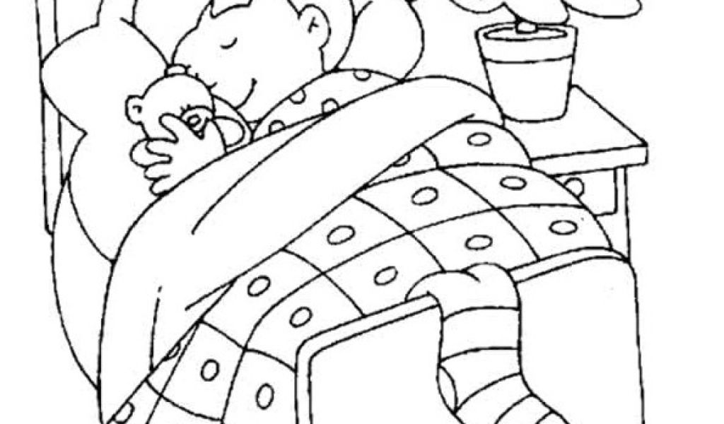 Coloriage Bébé Qui Dort Un Petit Garçon Qui Dort Dans son Lit En