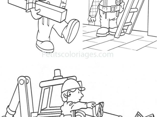 Coloriage Camion Pelleteuse 4 Coloriages Bob Le Bricoleur Pelleteuse