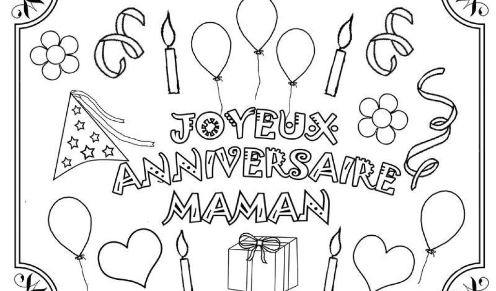 Coloriage D 39 Anniversaire Pour Maman Free Photos