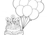 Coloriage De Ballon D Anniversaire Le Gâteau D’anniversaire Et Les Ballons à Colorier