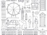 Coloriage De Big Ben Collection Of London Symbols Set Of Outlined Icons