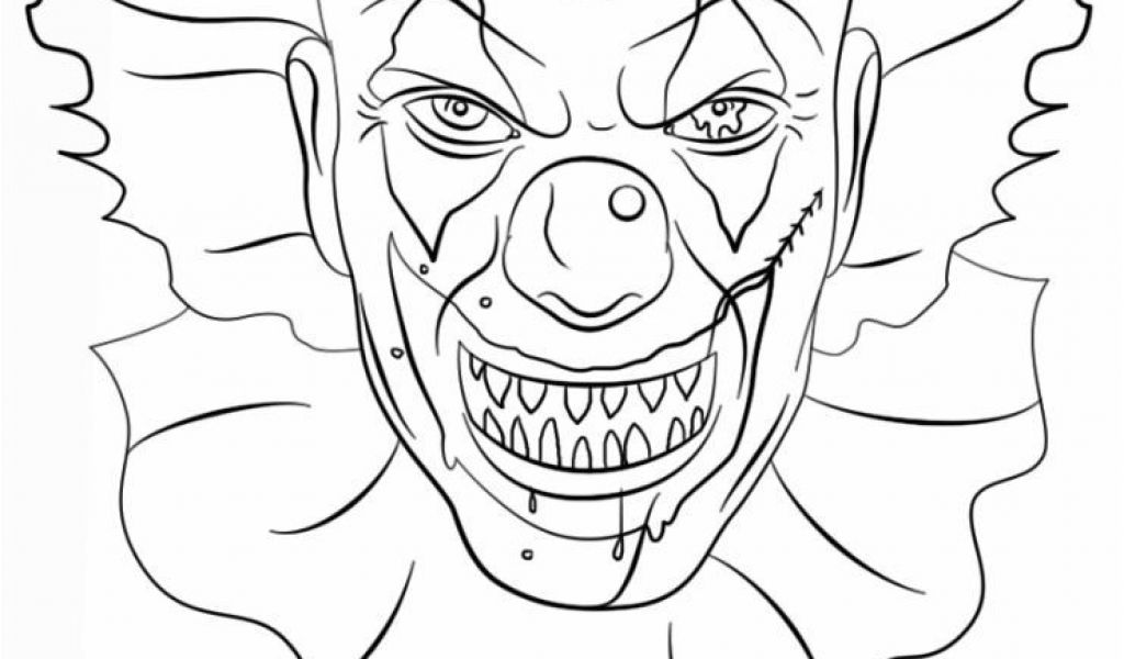 Clown Scary Coloring Face Coloriage Tueur Dessin Clowns Drawing Template Ma...