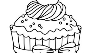 Coloriage De Cupcake Kawaii Un Cupcake Plein De Cr¨me Avec Une Grosse Cerise Posée Dessus  