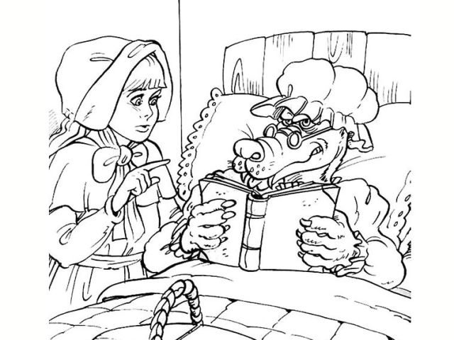 Coloriage Chaperon Rouge Loup