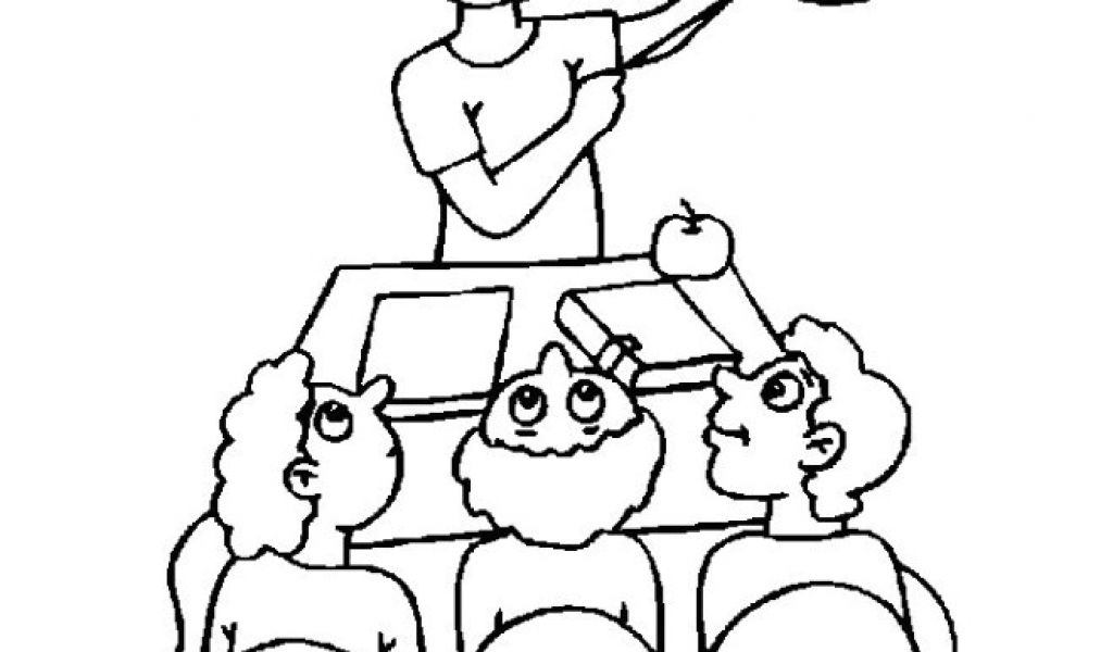 Coloriage Enfant Qui écrit Coloriage Les élèves En Classe Avec Leur