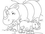 Coloriage Enfants 2 Ans Rhino and Her Baby Free Animal Coloring Pages Kleurplaat