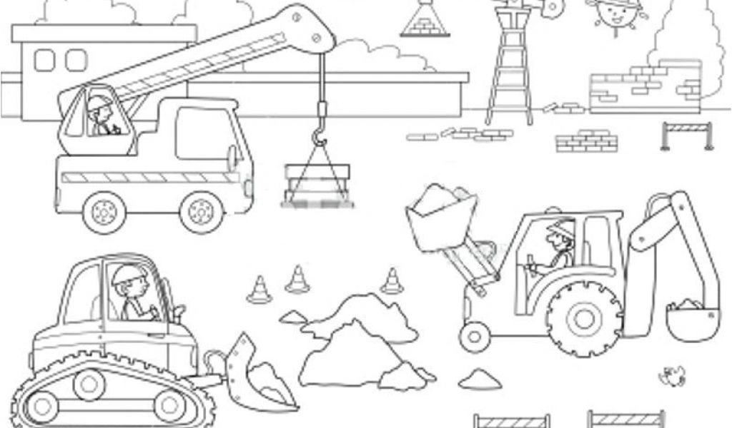 Coloriage Engins Travaux Publics Coloriage Chantier Et Construction