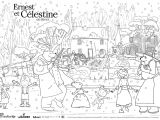 Coloriage Ernest Et Celestine Coloriage Géant Personnalisé Ernest Et Célestine En Hiver – Petits