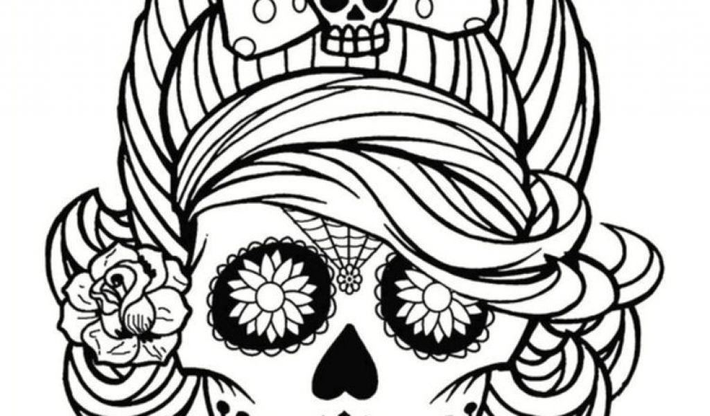 Coloriage Halloween Tete De Mort Coloriage T Te De Mort Mexicaine 20