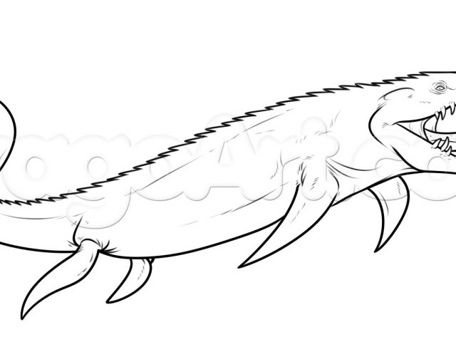 Coloriage Jurassic World Mosasaurus How to Draw A Mosasaurus From