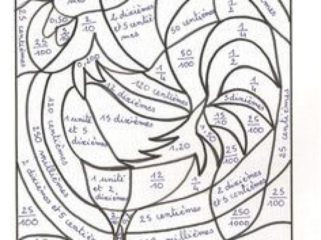 Coloriage Magique Fractions Cm2 20 Meilleures Images Du Tableau