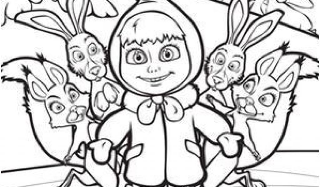 Coloriage Masha Et Michka Gratuit A Imprimer Masha and Mishka and the