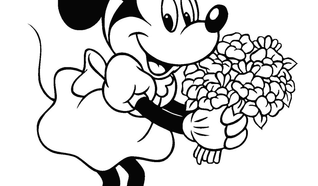 Coloriage Mickey  Et Minnie Amoureux Dessins  De Coeur  