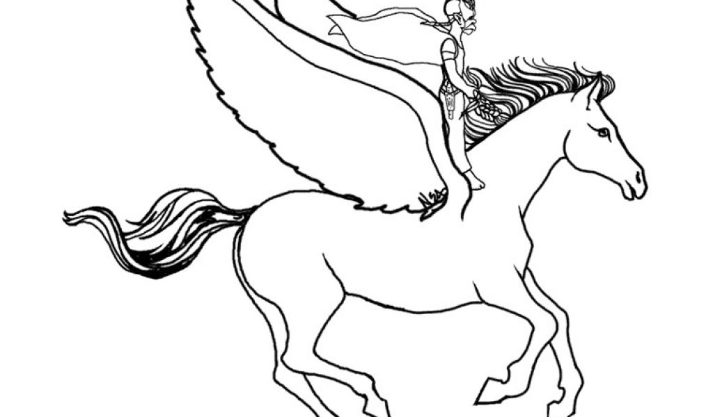 Coloriage Pegase Licorne Imprimer Pegase Coloriage  danieguto.net