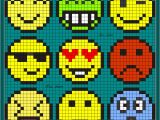 Coloriage Pixel Art A Imprimer Gratuit Emoticon Perler Bead Pattern Crochet Emoji Faces