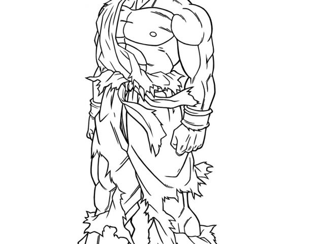 Coloriage Sangoku Super Saiyan Blue