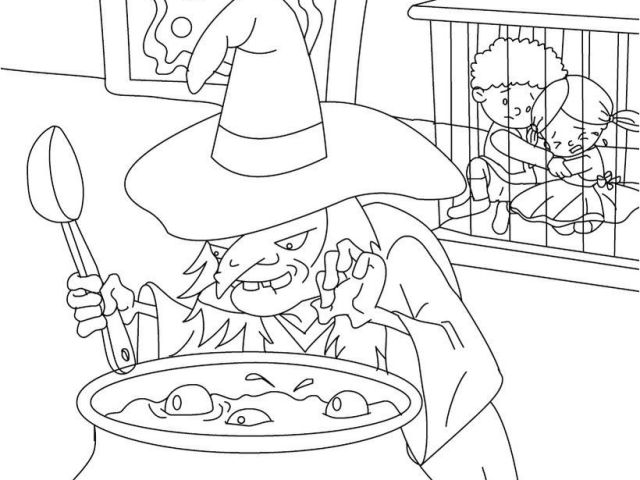 Coloriage sorcière Hansel Et Gretel Hänsel Und Gretel Märchen Zum ...