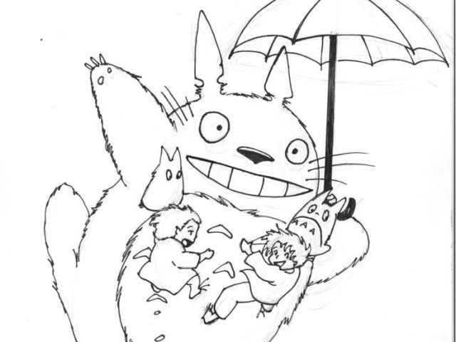 Coloriage totoro Chat Bus totoro Colouring Page Ghibli Joy totoro ...