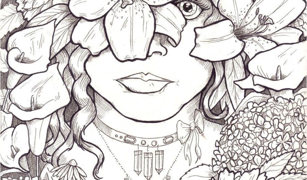 Coloriage Visage Femme à Imprimer