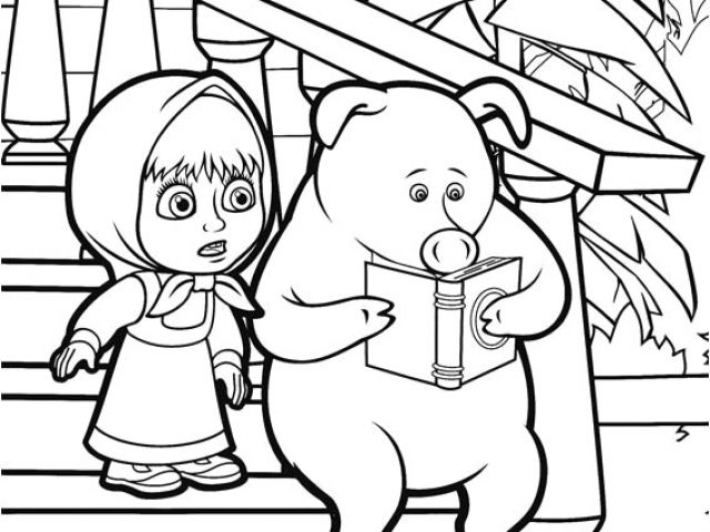 Coloriages Masha Et Michka Coloriage Masha Michka A Imprimer Coloriage
