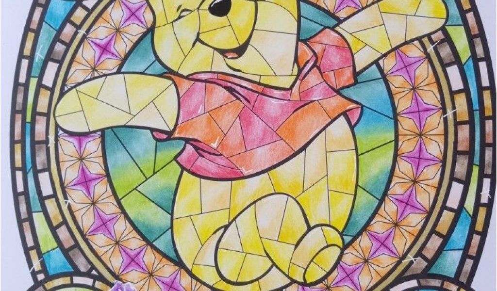 Disney Vitraux 100 Coloriages Art Thérapie Winnie Vitraux Disney