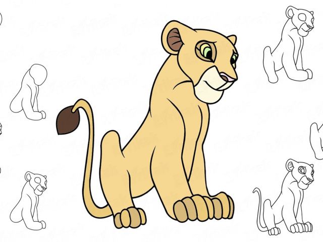 Simba Et Nala Coloriage Ment Dessiner Nala étape Par étape Avec Un